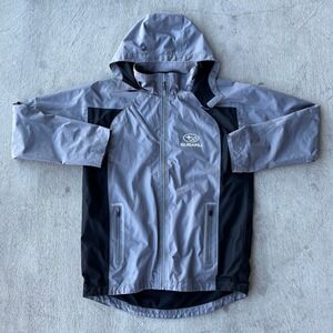 Subaru Windbreaker Waterproof Hooded Grey Black Mens medium